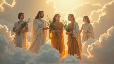 Représentation des Édos, divinités de la mythologie grecque - AI generated